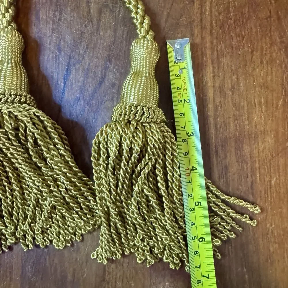 Cambridge Weighted Pew Rope 4 Ft Gold Braided Rope 5” Tassels Pair New